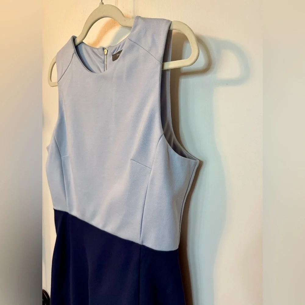 French Connection Sleeveless Colorblock Blue Navy Sheath Mini Dress- US 8 - Picture 2 of 5
